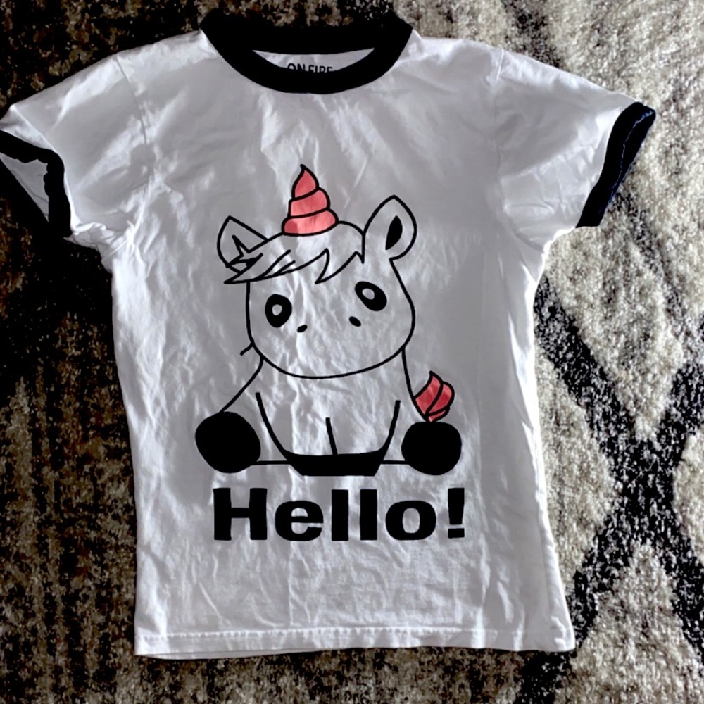 Unicorn white t shirt